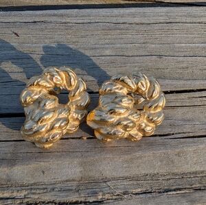 Vintage Diane von Furstenburg Gold Twisted Rope Earrings